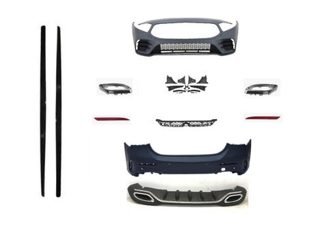 MERCEDES W177 HB A SERISI IÇIN UYUMLU AMG GÖRÜNÜM SET (ÖN ARKA TAMPON , DIAMOND PANJUR,MARSPIYEL,EGZOZLAR)